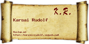 Karsai Rudolf névjegykártya